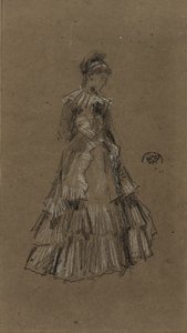Mujer de pie con vestido con volantes, c.1873-75 de James Abbott McNeill Whistler